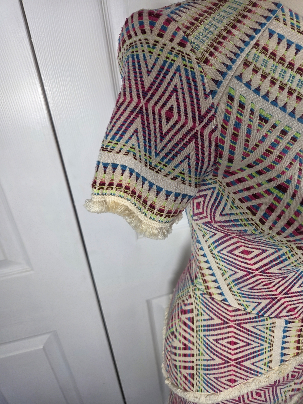 Acler Rae Geometric Fringe Cutout Dress XS - Picture 5 of 13